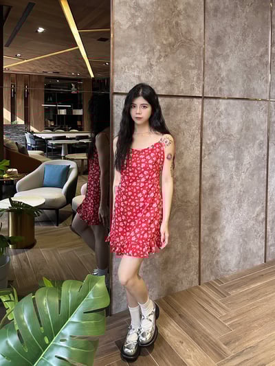 春夏氣息 碎花細肩短洋1