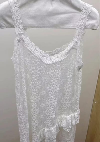 重工蕾絲花邊長版吊帶5