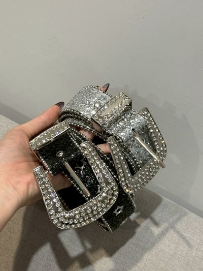 閃閃動人Y2K水鑽皮帶9