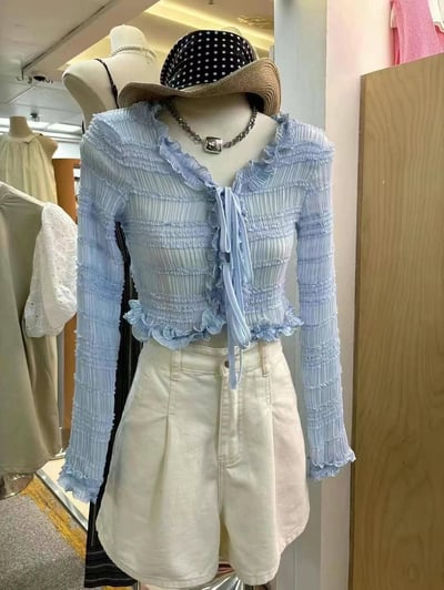 絕美重工花邊罩衫7