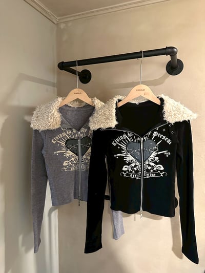 美式辣妹羊羔毛翻領上衣7