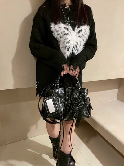 y2k蝴蝶破碎感寬鬆毛衣8