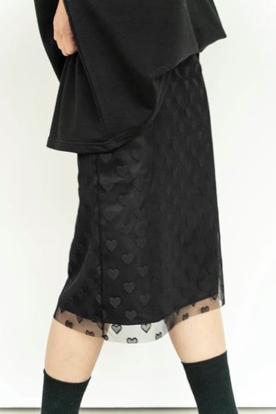 正韓設計師款 愛心網紗雙層六分裙7