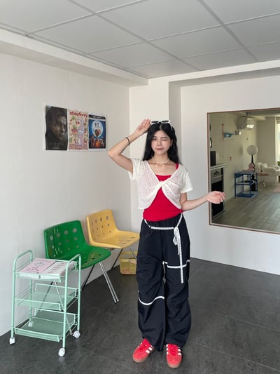 正韓 扭結短版針織罩衫5