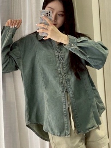 親膚牛仔軟料襯衫5