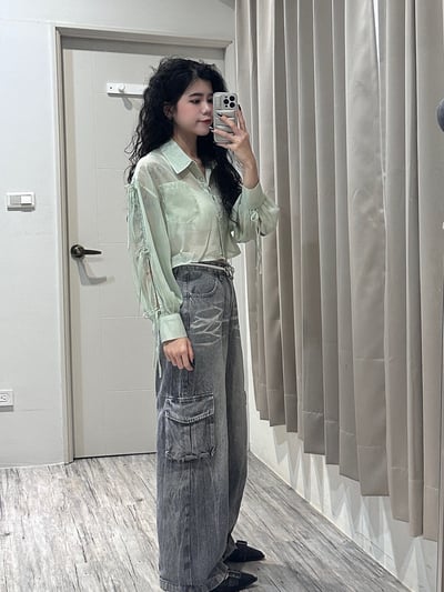 貓鬚紋理工裝牛仔褲2