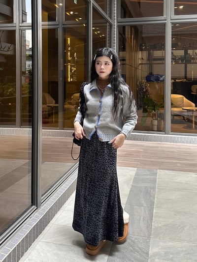 考克撞色針織開衫毛衣5