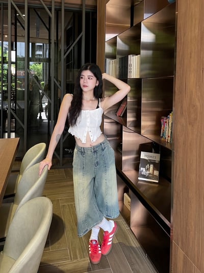 韓系兩件式滾邊蕾絲背心7