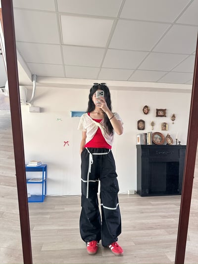 正韓 扭結短版針織罩衫4