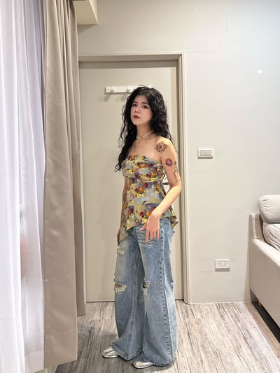 百搭必備刷破直筒牛仔褲11