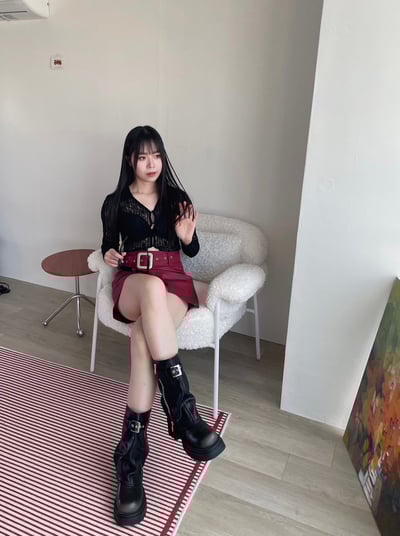 正韓 辣妹騎士率性短裙12