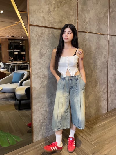 韓系兩件式滾邊蕾絲背心2