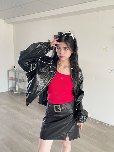 正韓 辣妹騎士率性短裙4