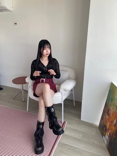 正韓 辣妹騎士率性短裙13