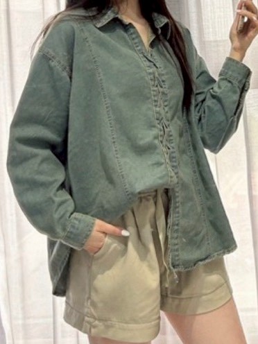 親膚牛仔軟料襯衫2