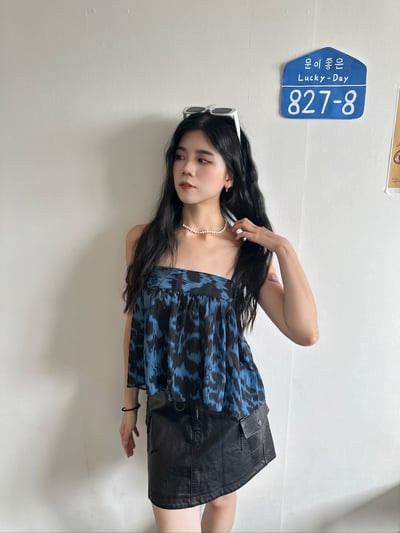 正韓 高級感鬆緊皮裙3