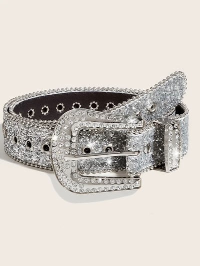 閃閃動人Y2K水鑽皮帶11