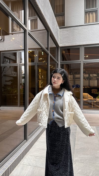 考克撞色針織開衫毛衣7