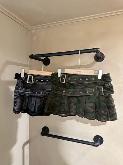 雙腰帶百褶牛仔裙10