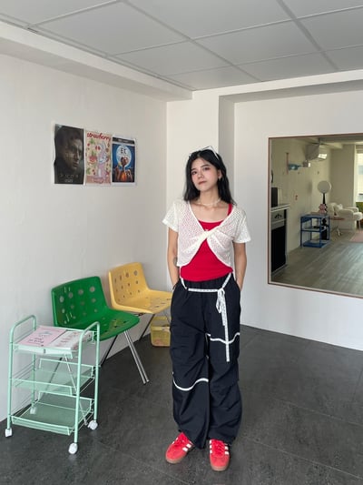 正韓 扭結短版針織罩衫6