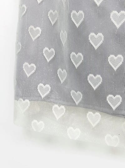 正韓設計師款 愛心網紗雙層六分裙3