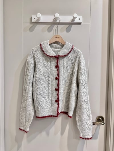 卡哇依愛心扣麻花針織衫3