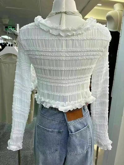 絕美重工花邊罩衫5