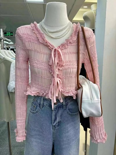 絕美重工花邊罩衫8