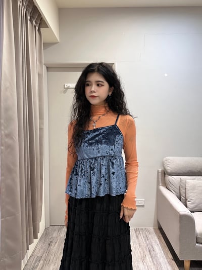 絲絨光澤感吊帶3