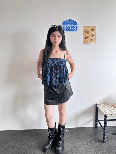 正韓 高級感鬆緊皮裙5