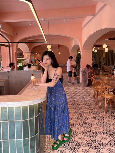 正韓 渡假首選絕美花花細肩長裙3