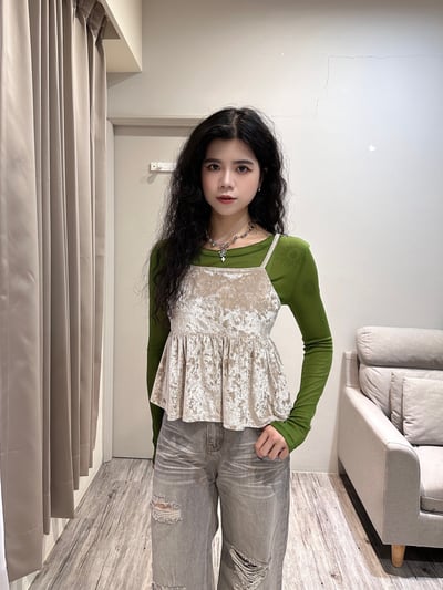 絲絨光澤感吊帶4