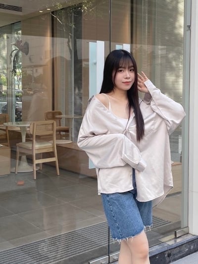 正韓 高級感緞面光澤襯衫5