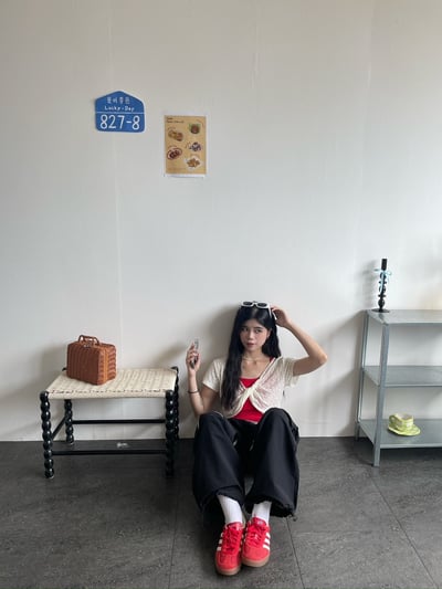 正韓 扭結短版針織罩衫7