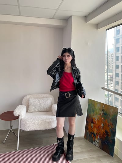 正韓 辣妹騎士率性短裙2