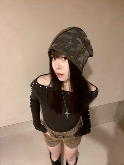 復古美拉德迷彩堆堆帽7