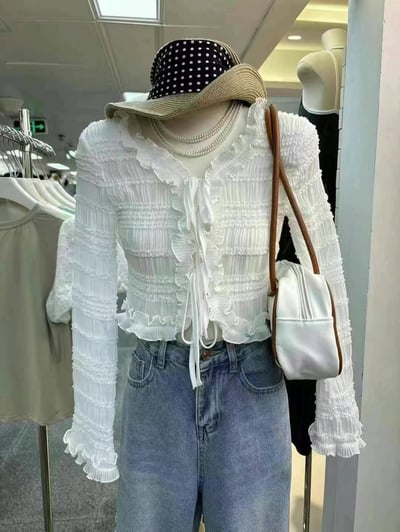 絕美重工花邊罩衫4