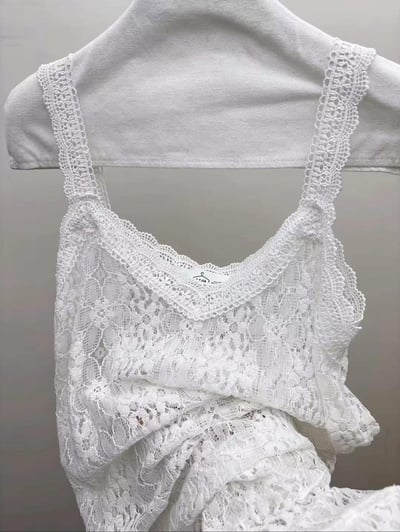 重工蕾絲花邊長版吊帶4