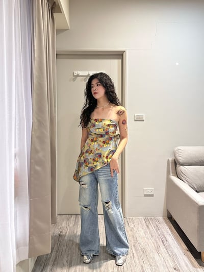 百搭必備刷破直筒牛仔褲13