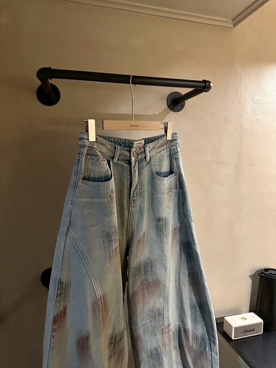 小畫家刷染微彎刀牛仔褲8