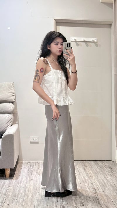 正韓 法式蕾絲綁帶小花邊背心5