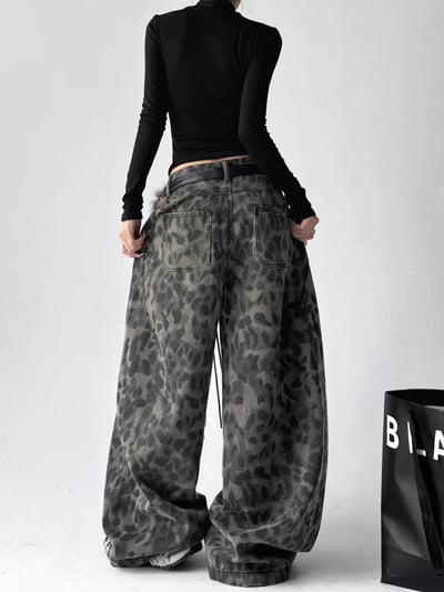 狂野豹紋牛仔褲（附愛心皮帶）3