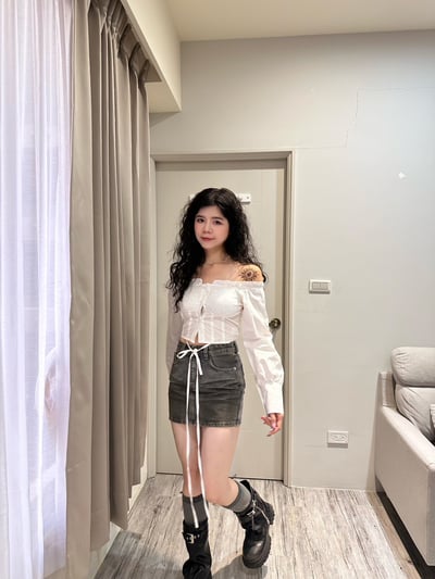 貓鬚炭灰牛仔短裙3