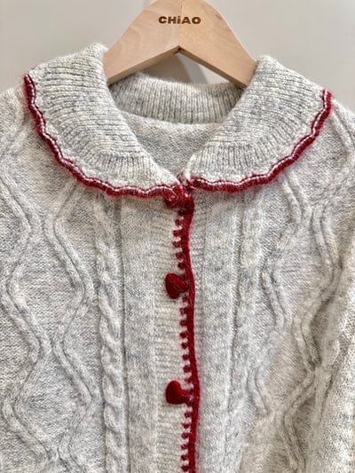 卡哇依愛心扣麻花針織衫4