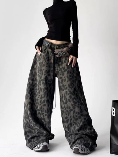 狂野豹紋牛仔褲（附愛心皮帶）2