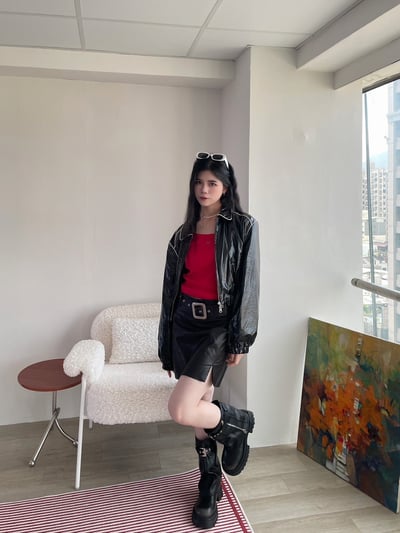 正韓 辣妹騎士率性短裙6