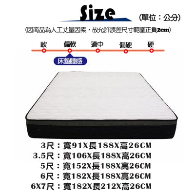 【MIT-偏軟】黛安娜50mm斯里蘭卡天然乳膠EPE護框獨立筒8