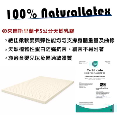 【MIT-偏軟】黛安娜50mm斯里蘭卡天然乳膠EPE護框獨立筒4