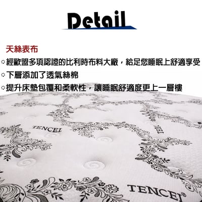 【MIT-硬】雅典娜50mm斯里蘭卡天然乳膠硬式獨立筒+EPE護框側邊設計3