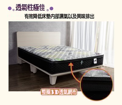 【EPE泡棉護邊】石墨烯乳膠硬式獨立筒床墊5